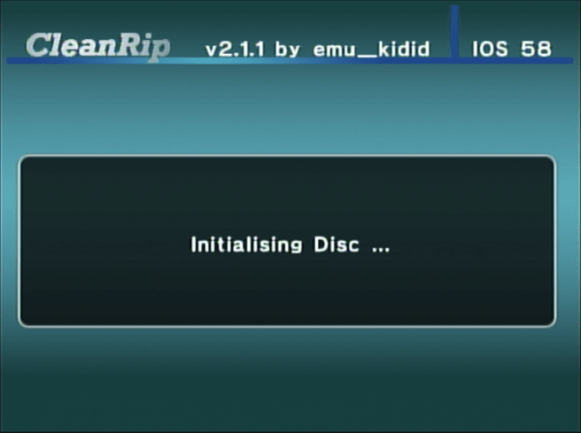 CleanRip initialising the disc